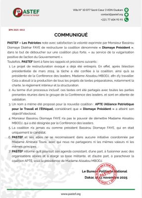 Coalition Diomaye Président : "Bassirou Diomaye FAYE n'a pas le pouvoir de démettre Aïssatou MBODJ", (PASTEF)