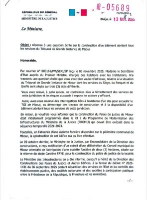Palais de Justice de Mbour : "75 Milliards décaissés pour 11% de Travaux, révèle Yassine Fall