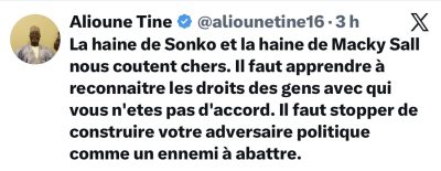 Alioune TINE : "La haine de Sonko et la haine de Macky Sall nous coutent chers"