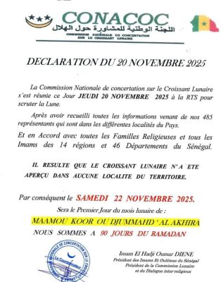 Religion : "Nous sommes à 90 jours du Ramadan", annonce la CONACOC