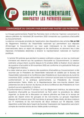 L’opposition boycotte Sonko : Le groupe parlementaire PASTEF dénonce une posture purement politicienne