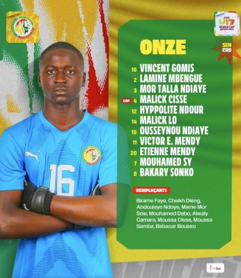 Coupe du Monde U17 : le Sénégal dévoile son onze de départ face à la Croatie