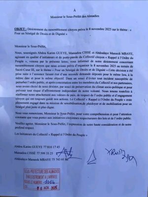 Rassemblent du 08 Nov : Le collectif "Rappel à l’ordre" se désiste