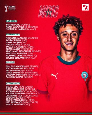 Maroc – CAN 2025 : Regragui annonce sa liste, Hakimi présent, Sofiane Diop absent