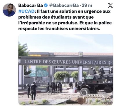 Babacar Ba FJ alerte : "Il faut une solution en urgence aux problèmes des étudiants avant que…"