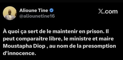 Moustapha Diop maintenu en détention : Alioune TINE réagit !