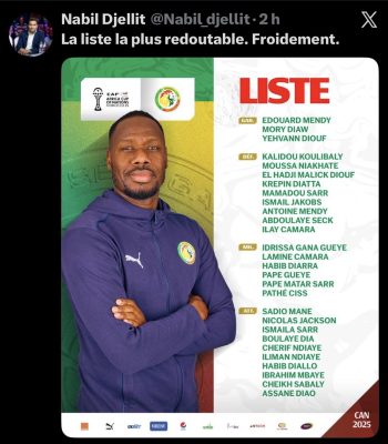 "La liste la plus redoutable. Froidement" : Nabil Djellit réagit à la liste du Sénégal