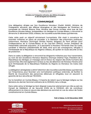 Diplomatie : Une délégation sénégalaise a rencontré les nouvelles autorités bissau-guinéennes