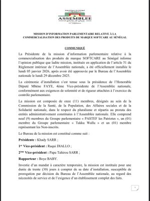 Affaire SOFTCARE : L’Assemblée nationale installe une mission d'information parlementaire