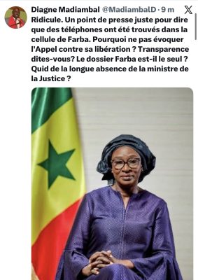 Révélations de Yassine Fall sur Farba Ngom : Madiambal charge la ministre de la justice