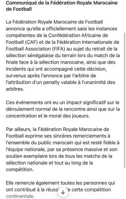 Finale CAN 2025 : La Fédération Marocaine de Football saisit la CAF après le sacre des Lions