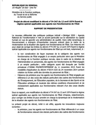 Sénégal : Bonne nouvelle pour les agents non fonctionnaires de l'Etat