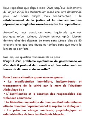 Décès d’Abdoulaye Ba : PASTEF UCAD brise le silence !