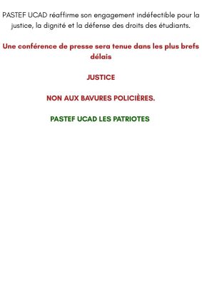 Décès d’Abdoulaye Ba : PASTEF UCAD brise le silence !