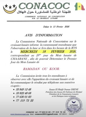 Ramadan : La CONACOC observe la lune, le mercredi 18 février prochain
