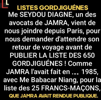 Publication de la liste des "650 homosexuels" : La grande annonce de l’ONG Jamra !