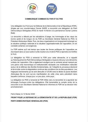 Unité autour de l’opposition sénégalaise : Une délégation du FDS rencontre le PDS