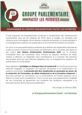 Décès d’Abdoulaye Ba : Le Groupe parlementaire Pastef dénonce les violences exercées sur les étudiants