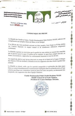 Relations Sénégal–Maroc : Le message d’unité et de cohésion du Khalife de la Fayda Tijaniya
