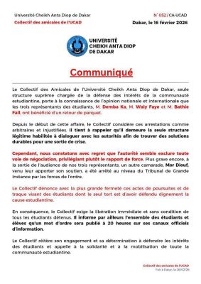 Aff. des étudiants Demba Ka, Waly Faye et Bathie Fall : Le Collectif des amicales de l’UCAD exige leur libération