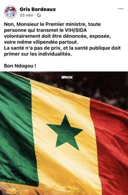 Gris Bordeaux prend le contrepied du Premier ministre : "Toute personne qui transmet le VIH/SIDA volontairement doit être dénoncée"