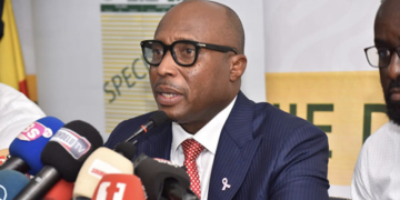 Barthélémy Dias face à la presse, ce mercredi