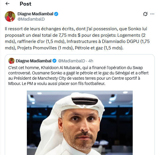 Madiambal charge encore Sonko : "C'est cet homme, Khaldoon Al Mubarak, qui a financé l'opération du Swap controversé"