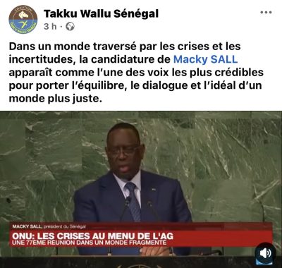 Takku Wallu Senegal : "La candidature de Macky SALL apparaît comme l’une des voix les plus crédibles"
