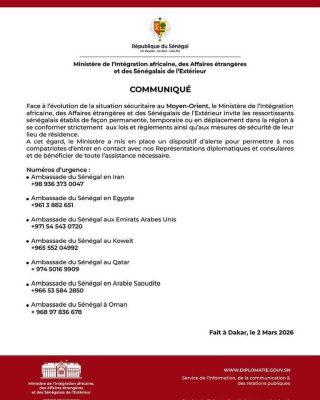 Situation sécuritaire au Moyen-Orient : L’invite du Gouvernement aux ressortissants sénégalais !