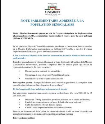 Affaire SOFTCARE : Tahirou Sarr charge le ministre de la Santé, Ibrahima Sy