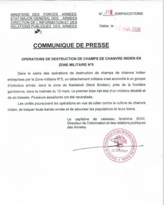 Casamance : Un militaire décédé et six autres blessés lors de violents affrontements dans le nord Sindian