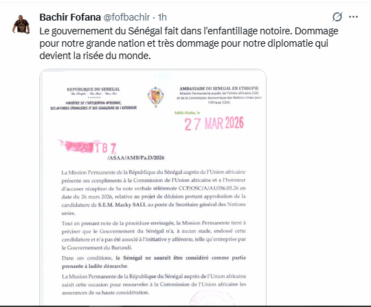 Soutien de l'UA à Macky Sall : le Sénégal se désolidarise, (Communiqué)