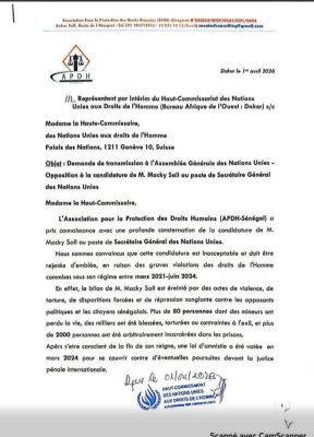 ONU : L’APDH saisit le Haut-Commissariat pour contester la candidature de Macky Sall