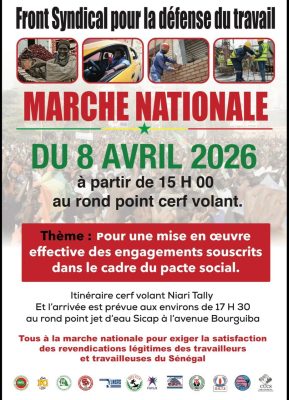 Pacte social : Les travailleurs dans la rue le 8 avril prochain