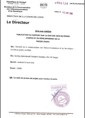 FADP : Le Ministère de la Communication face à la presse, vendredi