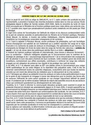 Crise scolaire : Le G7 annonce une plainte contre le gouvernement sénégalais
