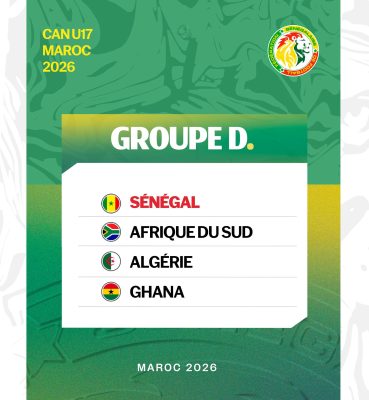 CAN U17 Maroc 2026 : Le Sénégal dans le groupe D avec l’Afrique du Sud, l’Algérie et le Ghana