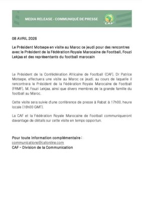 Visite officielle : Après le Sénégal, Motsepe attendu au Maroc, ce jeudi