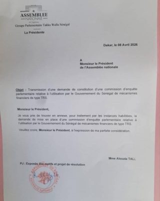 TRS : Takku Wallu Sénégal saisit officiellement l’Assemblée nationale