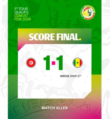 Qualif. CDM U17 Féminine 2026 : Match nul entre le Sénégal et la Tunisie (1-1)