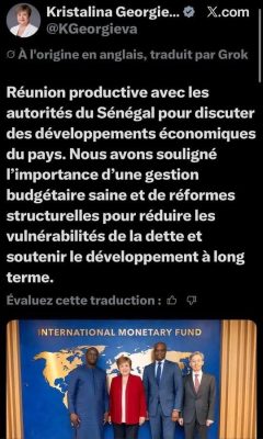 Finances publiques : Réunion productive entre le FMI et les autorités sénégalaises