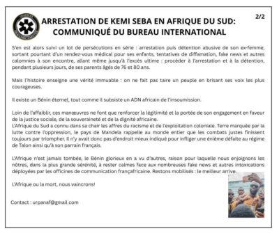 Afrique du Sud : L'activiste panafricain Kemi Seba placé sous mandat de dépôt