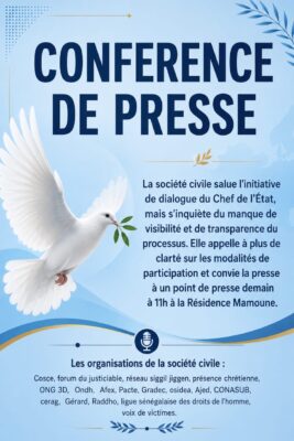 Dialogue national : La Société Civile dénonce le manque de transparence du processus et annonce un point de presse, jeudi