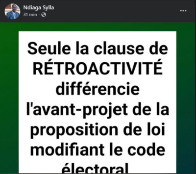 Ndiaga Sylla : "Ce qui différencie l'avant-projet de la proposition de loi modifiant le code électoral"