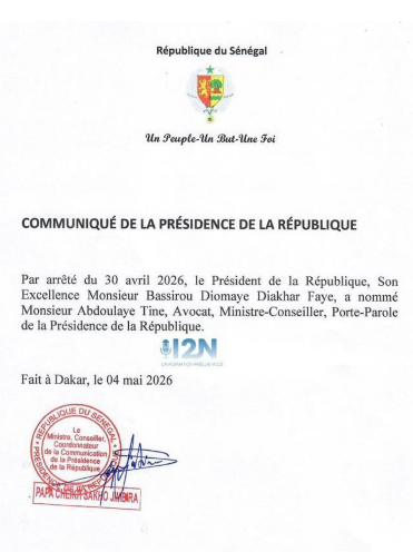 Présidence de la République : Me Abdoulaye Tine nommé nouveau porte-parole