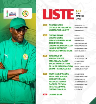 CAN U17 : Le Coach Lamine Sané publie la liste des 23 joueurs sélectionnés