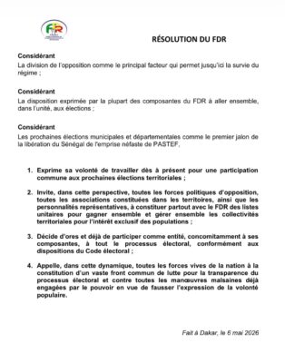 Politique : Le FDR engage la bataille des élections territoriales de janvier 2027