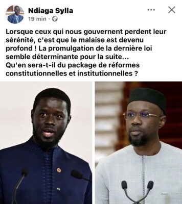 Ndiaga Sylla : "Lorsque ceux qui nous gouvernent perdent leur sérénité, c'est que le malaise est devenu profond"