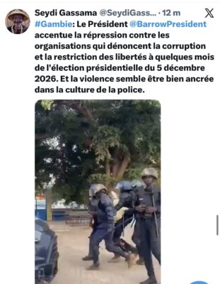 Répression contre les organisations : Seydi Gassama charge Adama Barrow