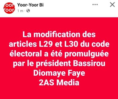 Modification L29 et L30 : Le Chef de l’État Diomaye FAYE promulgue le projet de loi